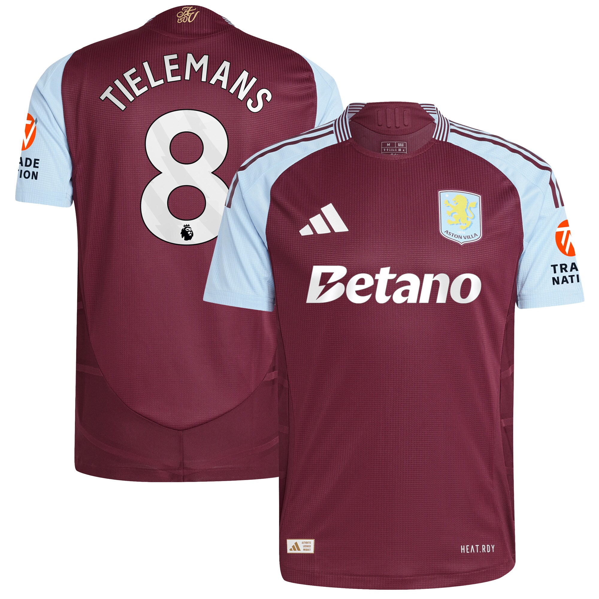 aston villa adidas home authentic shirt 2024-25 with tielemans 8 printing Collection - Aston Villa Fan Shop Official Gear