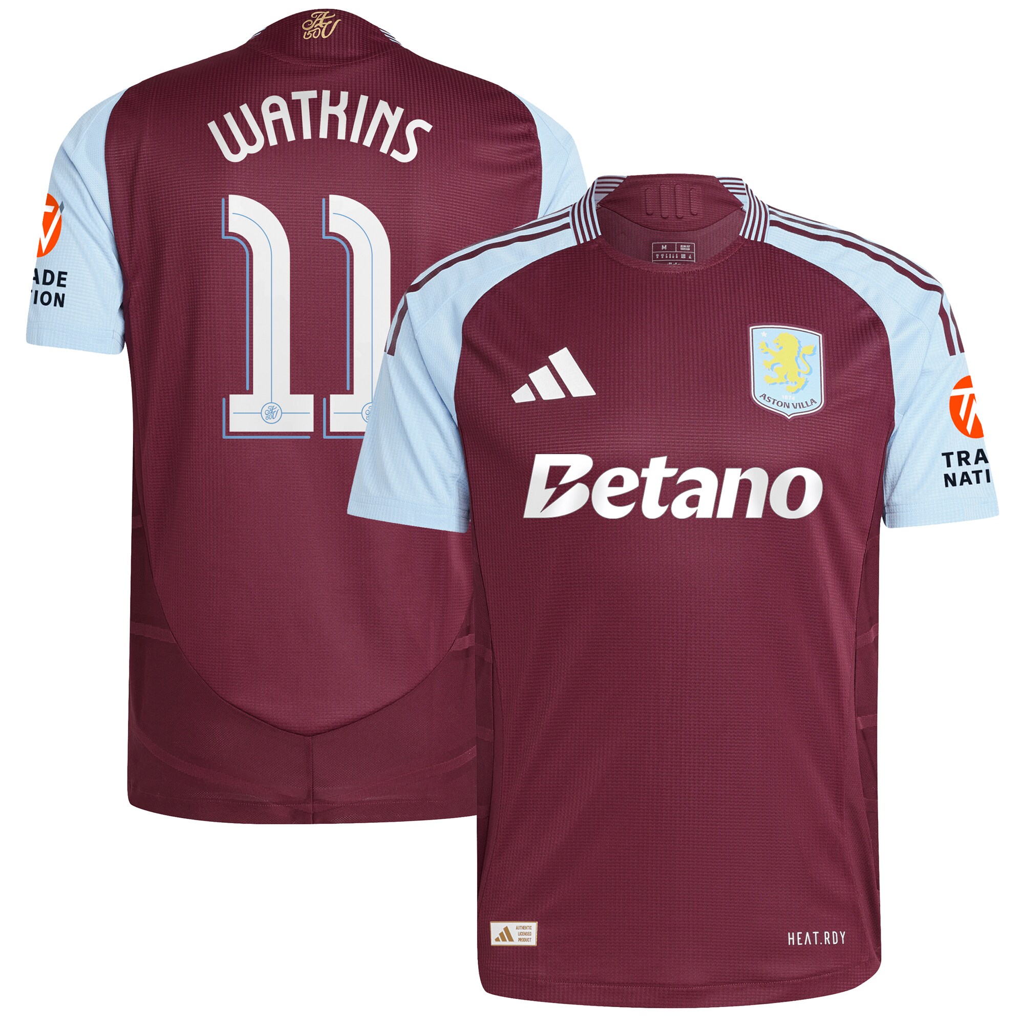 aston villa adidas home authentic shirt 2024-25 with watkins 11 cup printing Collection - Aston Villa Fan Shop Official Gear