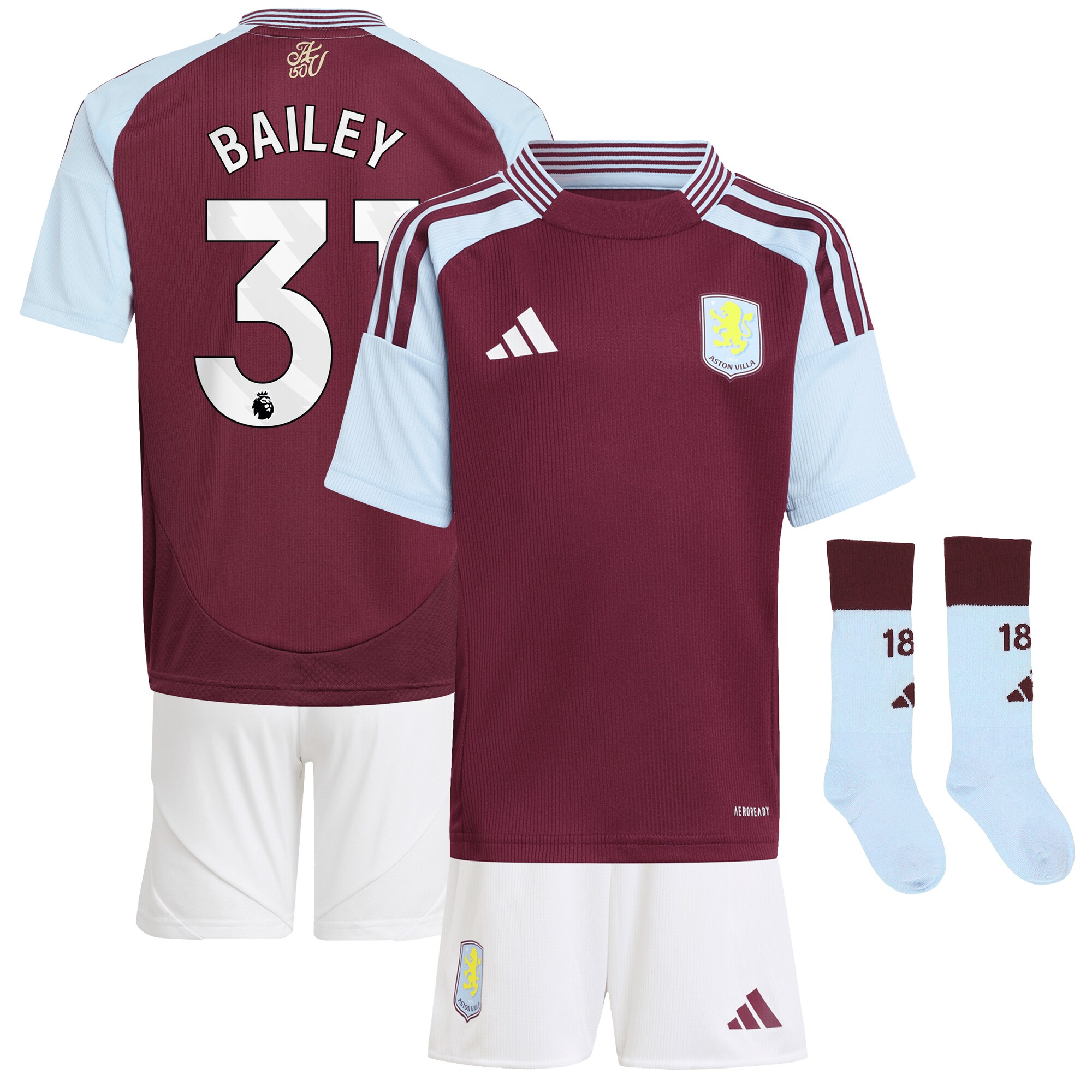 aston villa adidas home mini kit 2024-25 with bailey 31 printing Collection - Aston Villa Fan Shop Official Gear