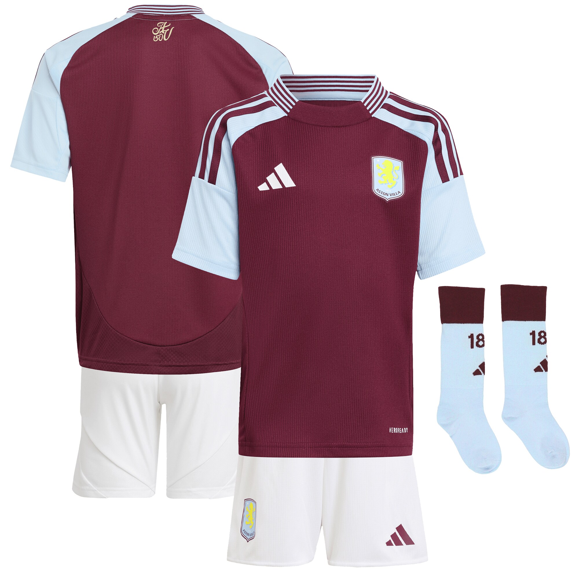 aston villa adidas home mini kit 2024-25 with custom printing Collection - Aston Villa Fan Shop Official Gear