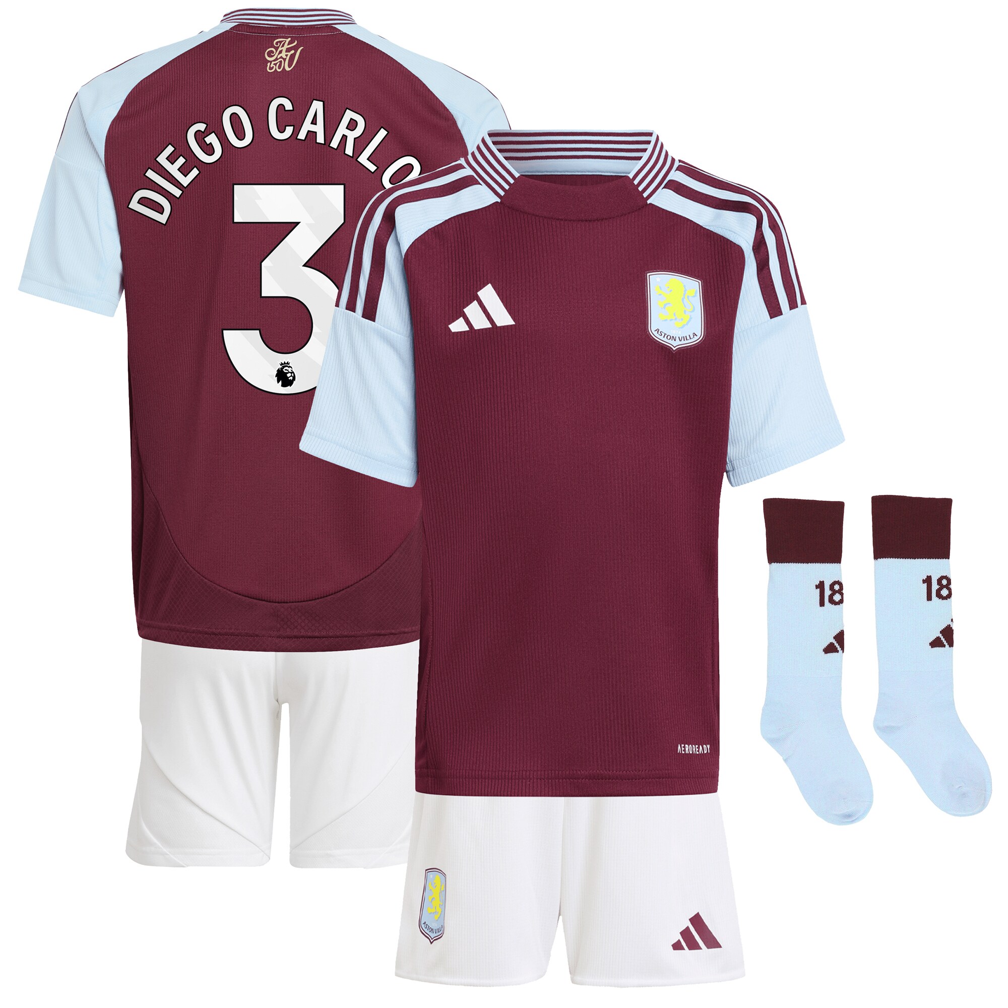 aston villa adidas home mini kit 2024-25 with diego carlos 3 printing Collection - Aston Villa Fan Shop Official Gear