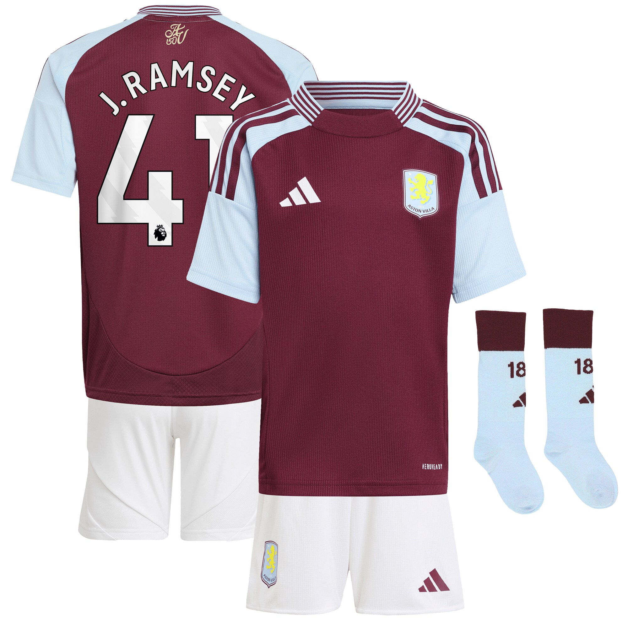 aston villa adidas home mini kit 2024-25 with j. ramsey 41 printing Collection - Aston Villa Fan Shop Official Gear