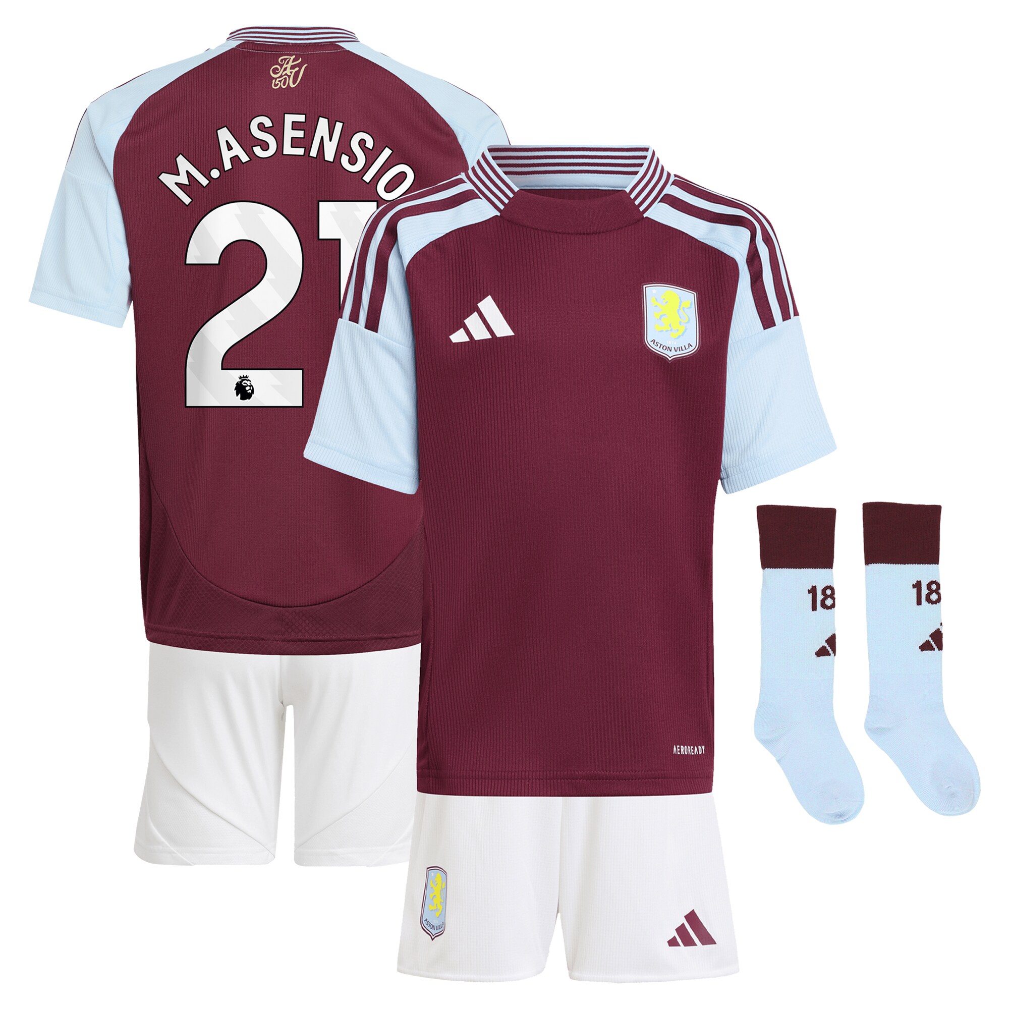 aston villa adidas home mini kit 2024-25 with m.asensio 21 printing Collection - Aston Villa Fan Shop Official Gear