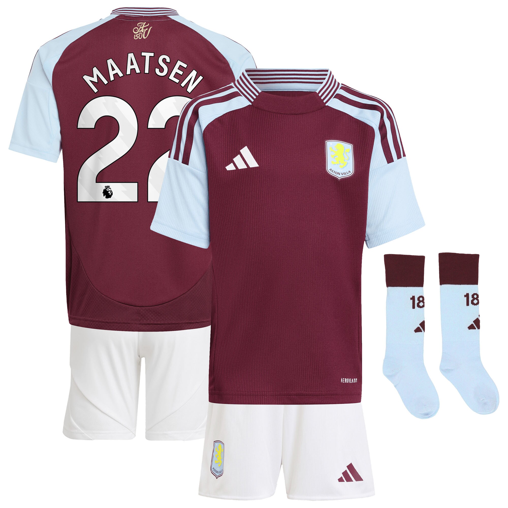aston villa adidas home mini kit 2024-25 with maatsen 22 printing Collection - Aston Villa Fan Shop Official Gear