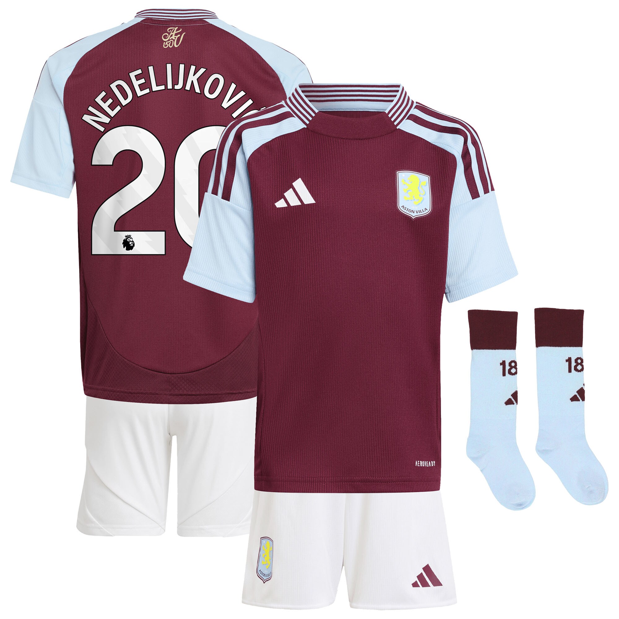 aston villa adidas home mini kit 2024-25 with nedeljković 20 printing Collection - Aston Villa Fan Shop Official Gear