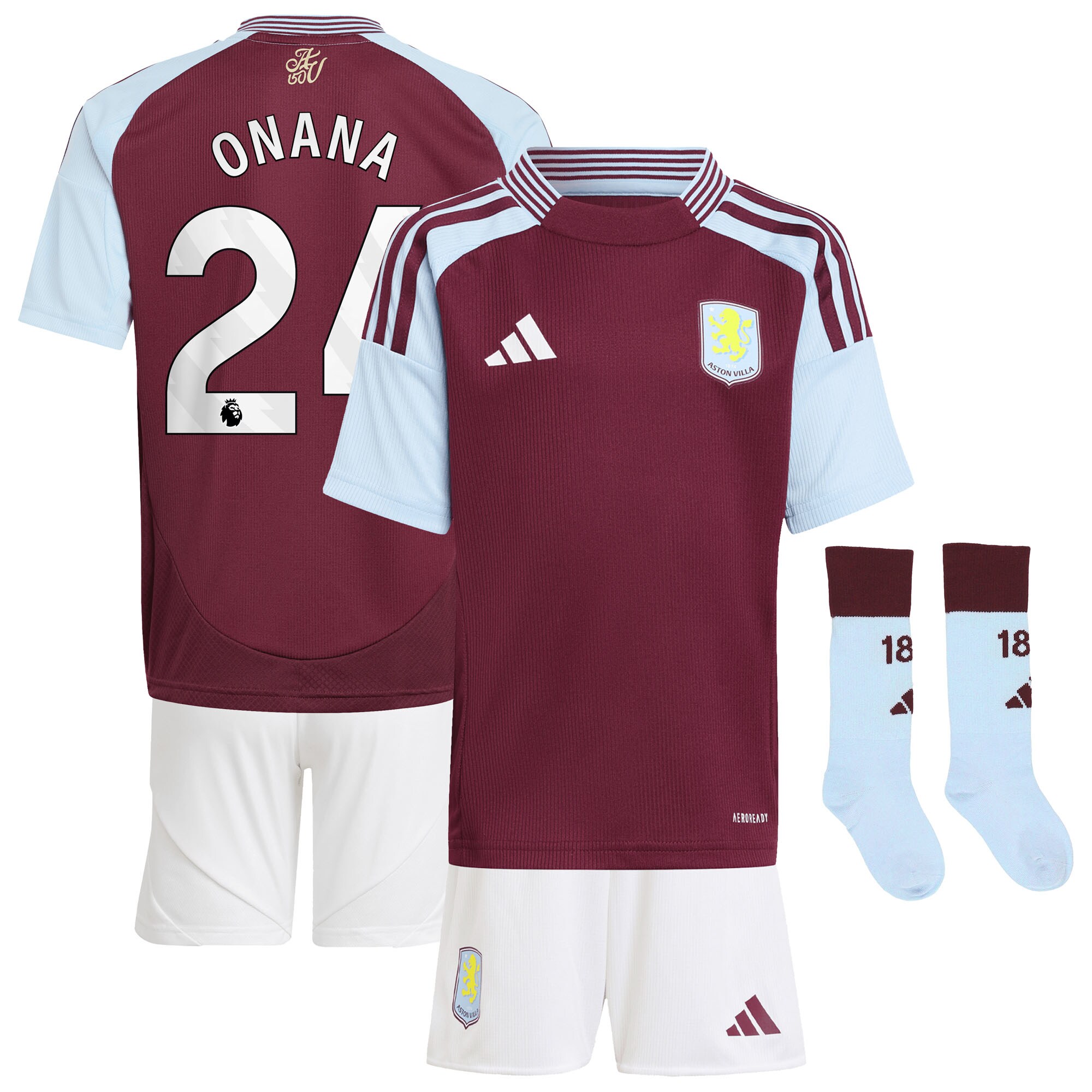 aston villa adidas home mini kit 2024-25 with onana 24 printing Collection - Aston Villa Fan Shop Official Gear