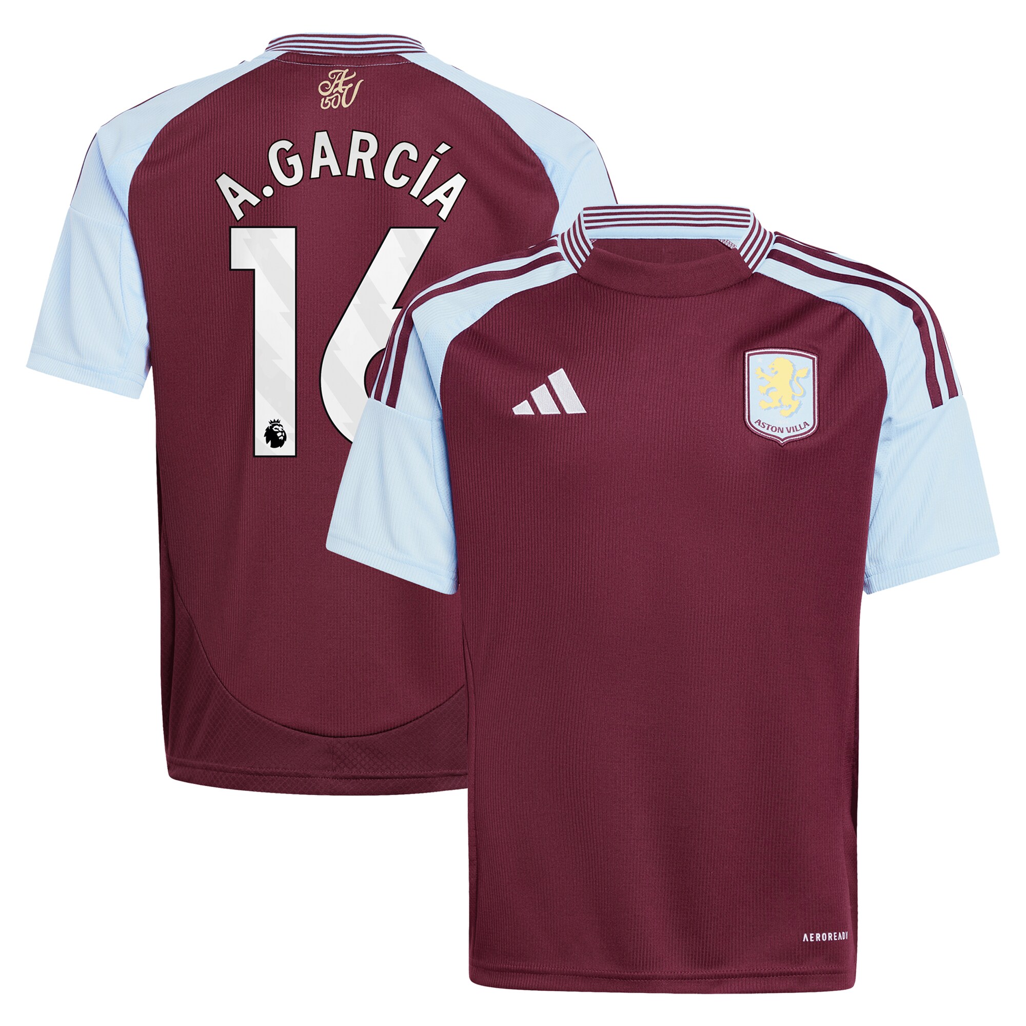 aston villa adidas home shirt 2024-25 – kids with a.garcía 16 printing Collection - Aston Villa Fan Shop Official Gear