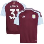 aston villa adidas home shirt 2024-25 – kids with bailey 31 printing Collection - Aston Villa Fan Shop Official Gear