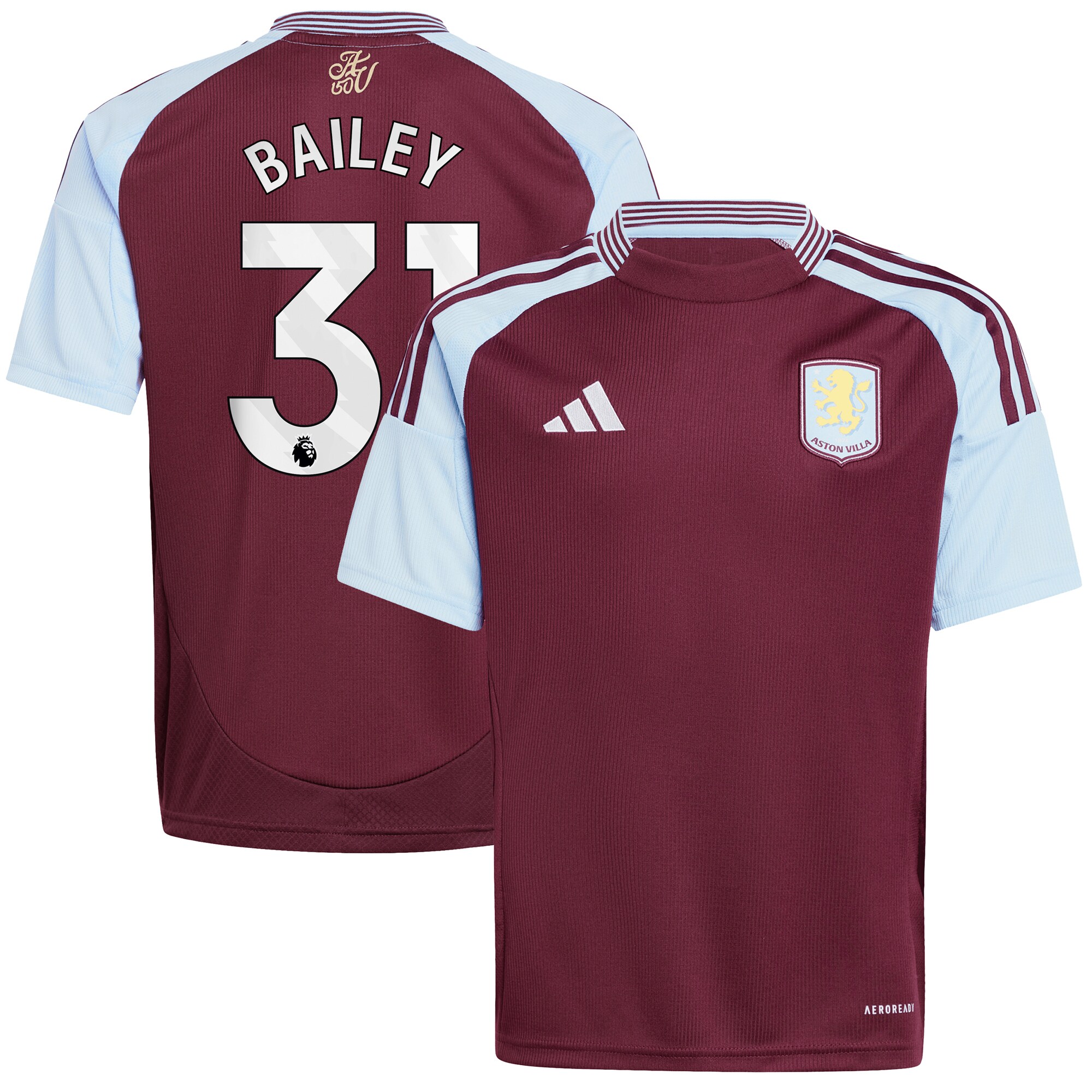 aston villa adidas home shirt 2024-25 – kids with bailey 31 printing Collection - Aston Villa Fan Shop Official Gear
