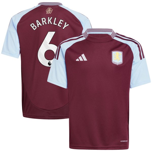 aston villa adidas home shirt 2024-25 – kids with barkley 6 printing Collection - Aston Villa Fan Shop Official Gear