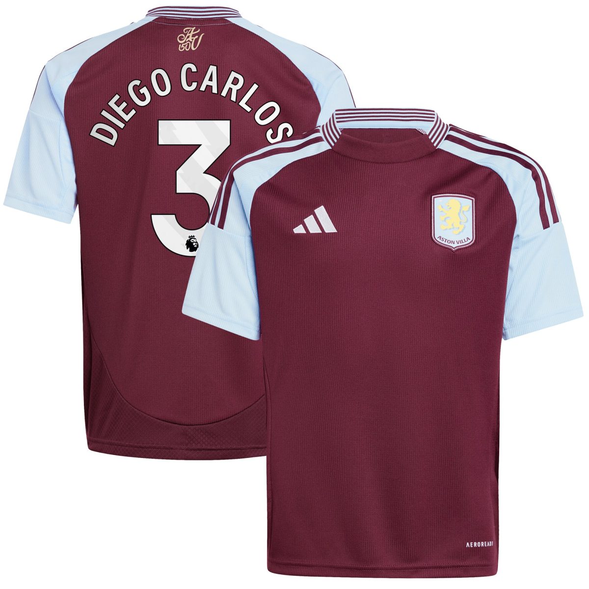 aston villa adidas home shirt 2024-25 – kids with diego carlos 3 printing Collection - Aston Villa Fan Shop Official Gear