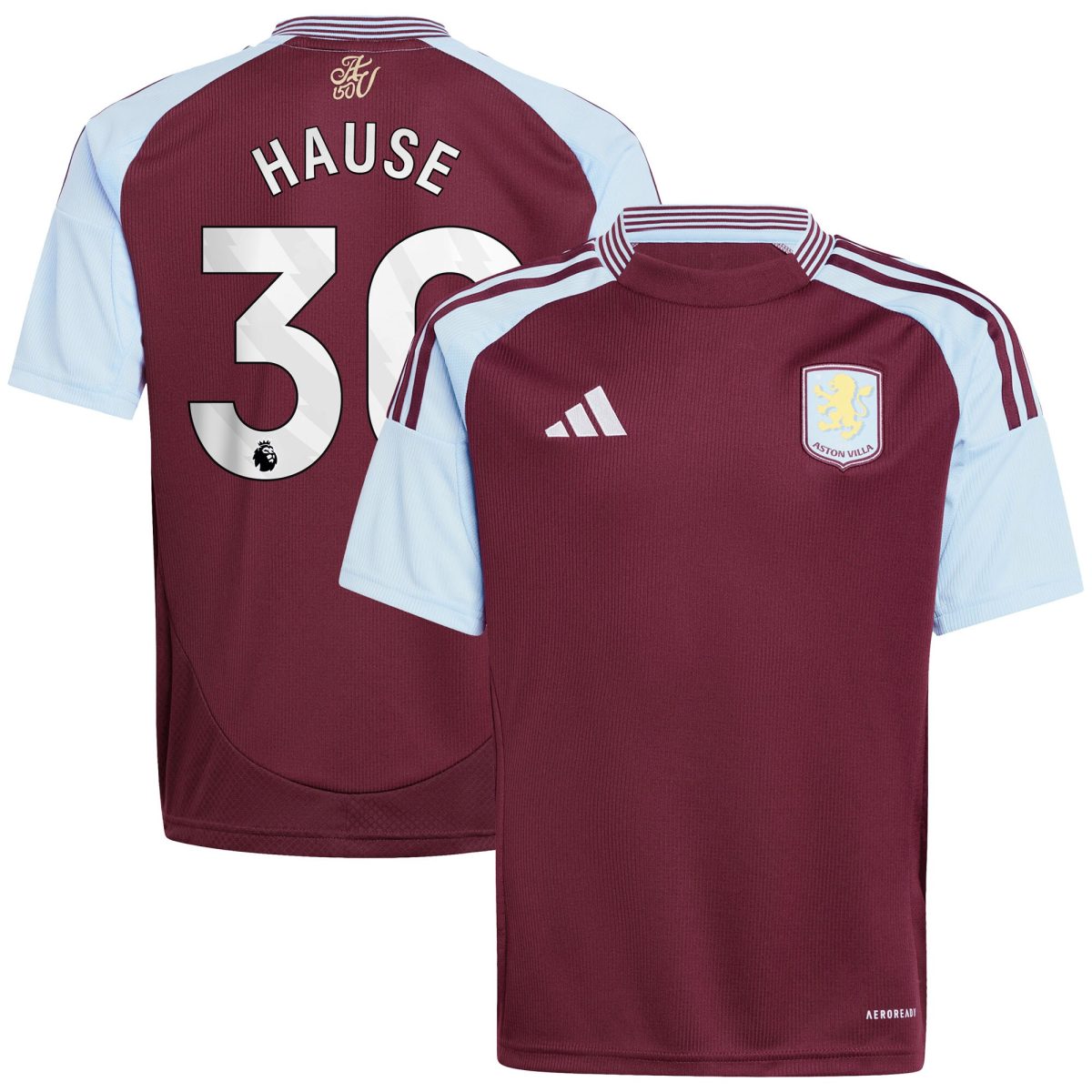 aston villa adidas home shirt 2024-25 – kids with hause 30 printing Collection - Aston Villa Fan Shop Official Gear