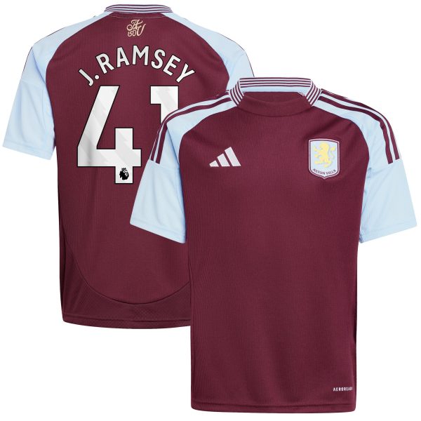 aston villa adidas home shirt 2024-25 – kids with j. ramsey 41 printing Collection - Aston Villa Fan Shop Official Gear