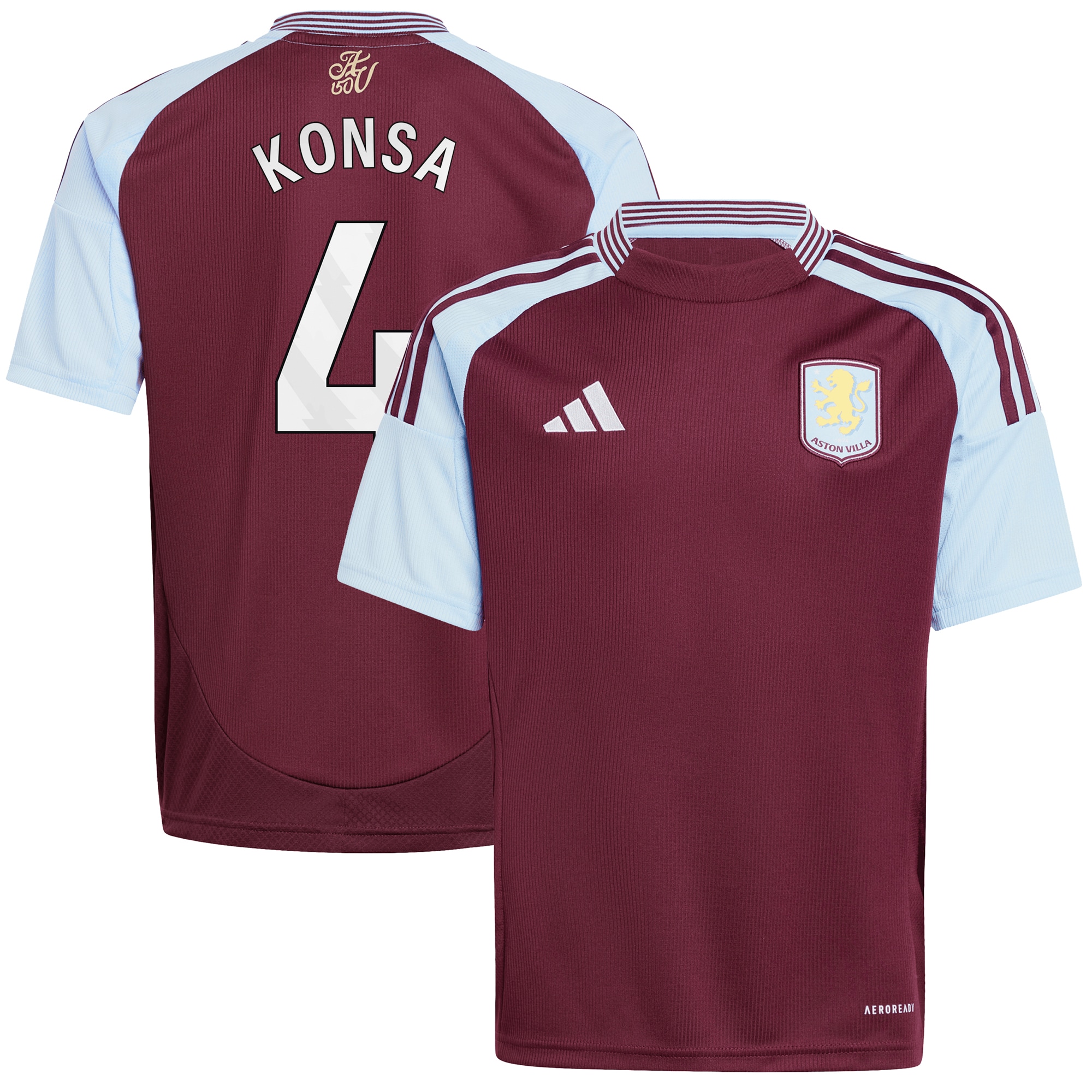 aston villa adidas home shirt 2024-25 – kids with konsa 4 printing Collection - Aston Villa Fan Shop Official Gear