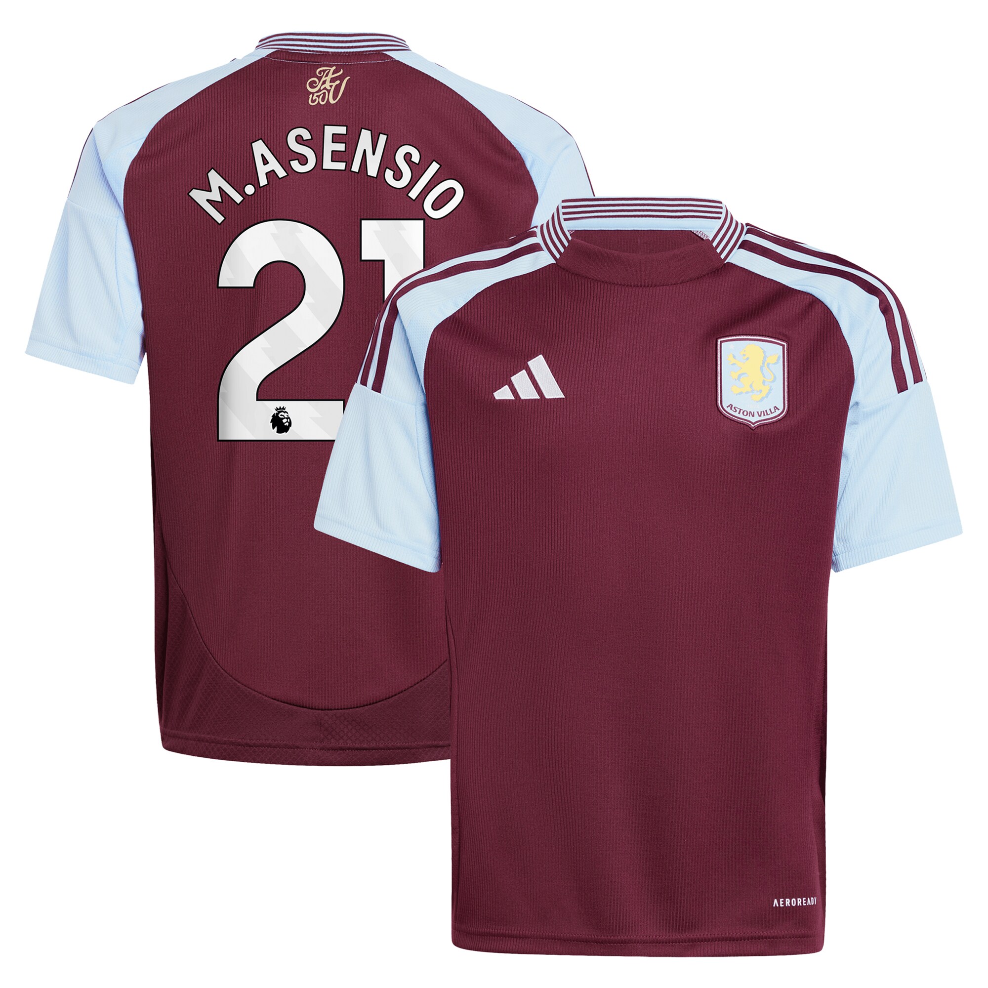 aston villa adidas home shirt 2024-25 – kids with m.asensio 21 printing Collection - Aston Villa Fan Shop Official Gear