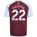 aston villa adidas home shirt 2024-25 – kids with maatsen 22 printing Collection - Aston Villa Fan Shop Official Gear