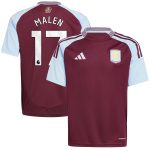 aston villa adidas home shirt 2024-25 – kids with malen 17 printing Collection - Aston Villa Fan Shop Official Gear