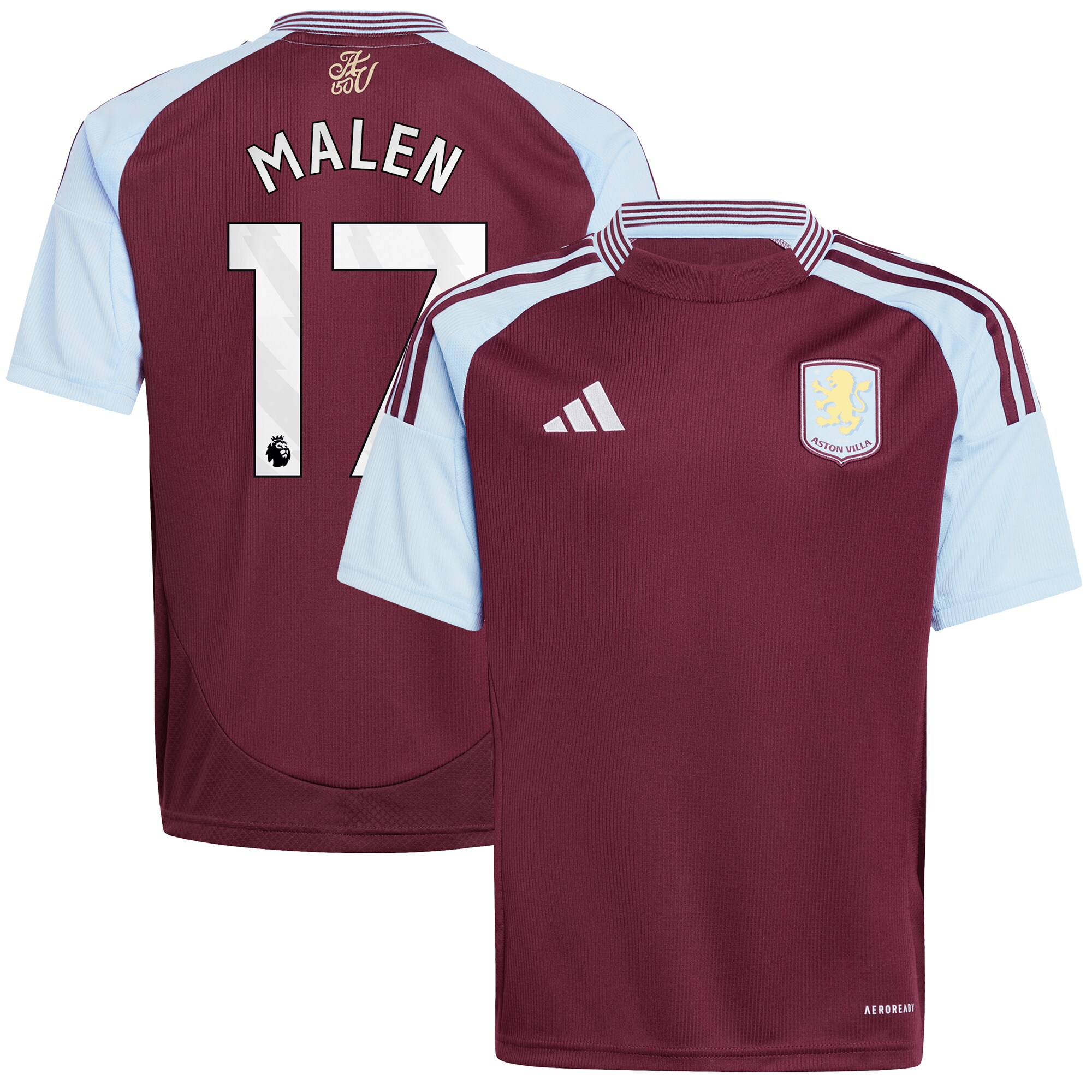 aston villa adidas home shirt 2024-25 – kids with malen 17 printing Collection - Aston Villa Fan Shop Official Gear