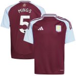 aston villa adidas home shirt 2024-25 – kids with mings 5 printing Collection - Aston Villa Fan Shop Official Gear