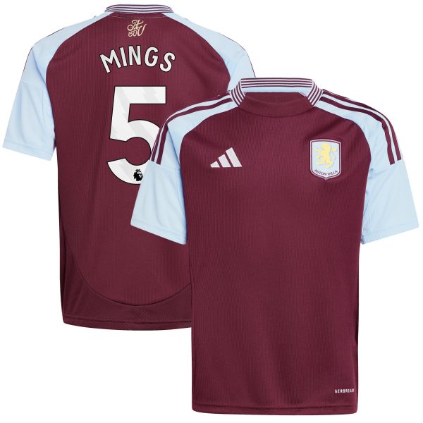 aston villa adidas home shirt 2024-25 – kids with mings 5 printing Collection - Aston Villa Fan Shop Official Gear
