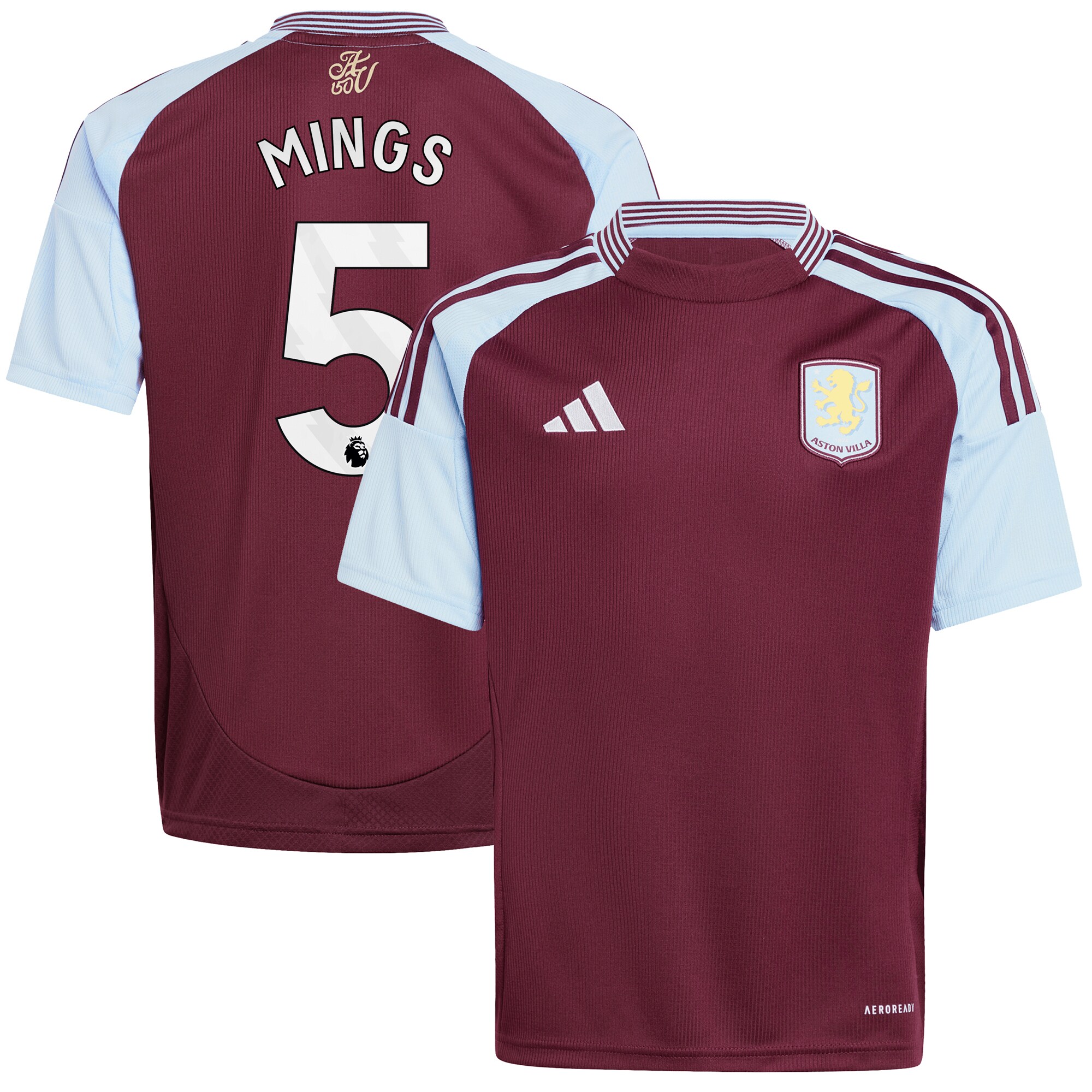 aston villa adidas home shirt 2024-25 – kids with mings 5 printing Collection - Aston Villa Fan Shop Official Gear