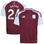aston villa adidas home shirt 2024-25 – kids with onana 24 printing Collection - Aston Villa Fan Shop Official Gear