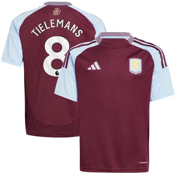 aston villa adidas home shirt 2024-25 – kids with tielemans 8 printing Collection - Aston Villa Fan Shop Official Gear