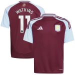 aston villa adidas home shirt 2024-25 – kids with watkins 11 printing Collection - Aston Villa Fan Shop Official Gear