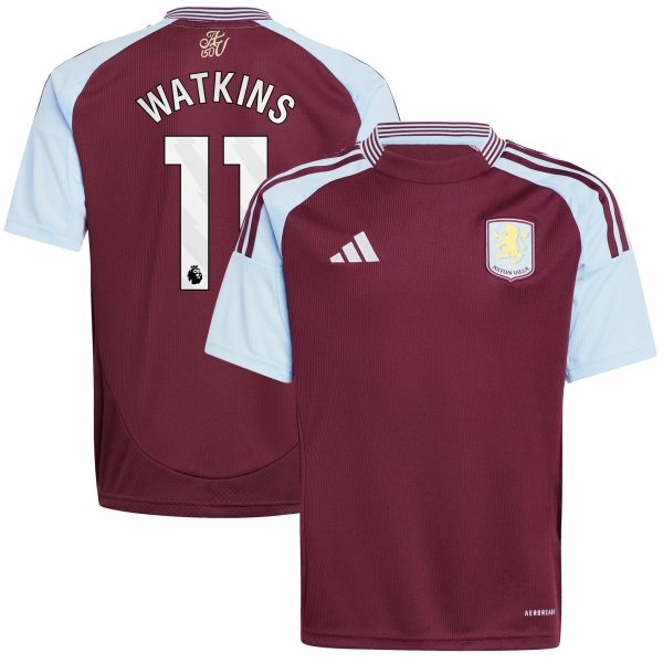 aston villa adidas home shirt 2024-25 – kids with watkins 11 printing Collection - Aston Villa Fan Shop Official Gear