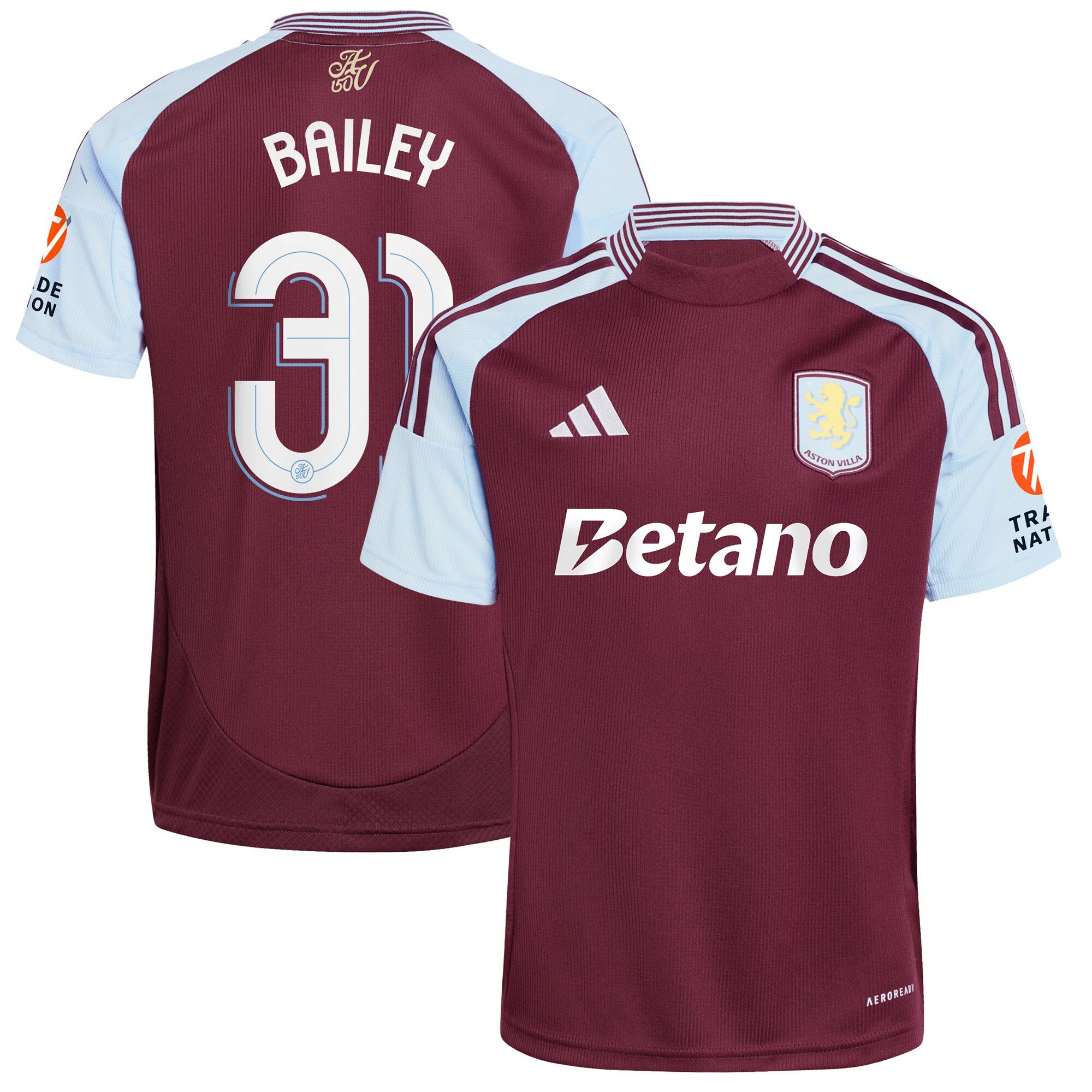 aston villa adidas home shirt 2024-25 with bailey 31 cup printing Collection - Aston Villa Fan Shop Official Gear