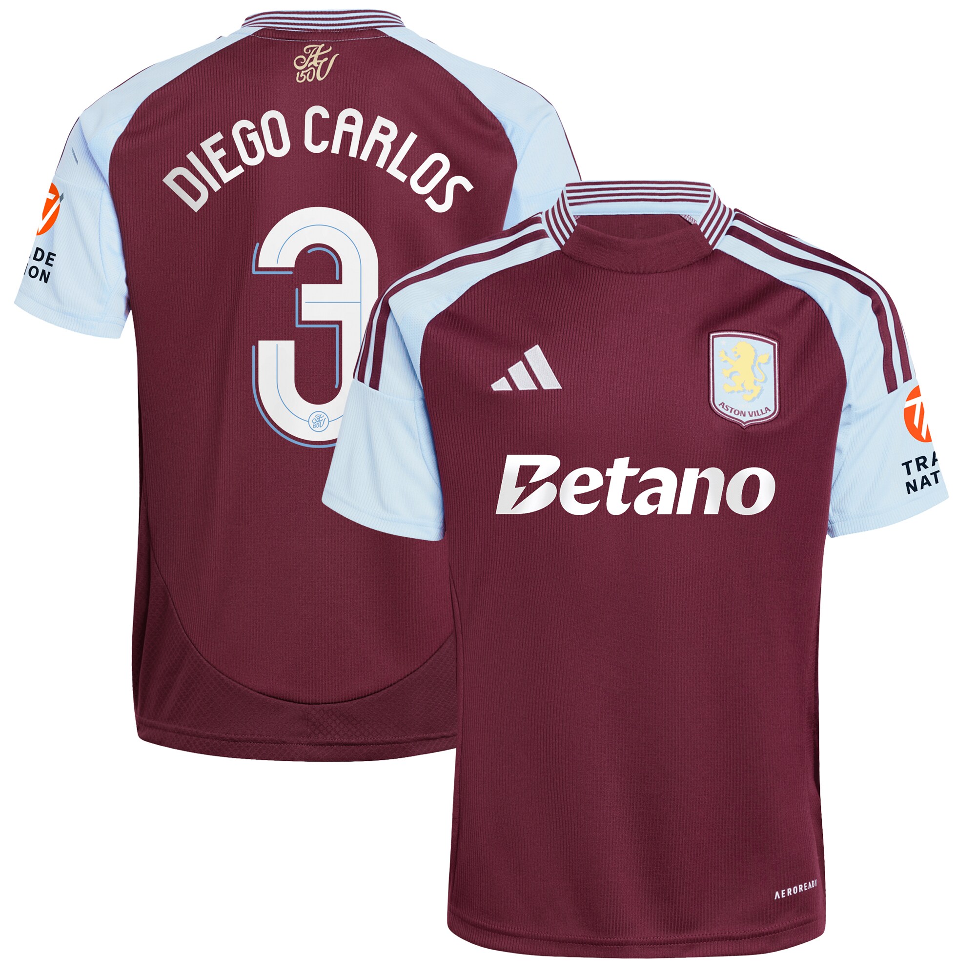 aston villa adidas home shirt 2024-25 with diego carlos 3 cup printing Collection - Aston Villa Fan Shop Official Gear