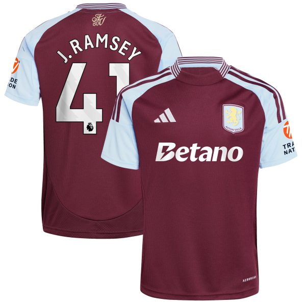 aston villa adidas home shirt 2024-25 with j. ramsey 41 printing Collection - Aston Villa Fan Shop Official Gear