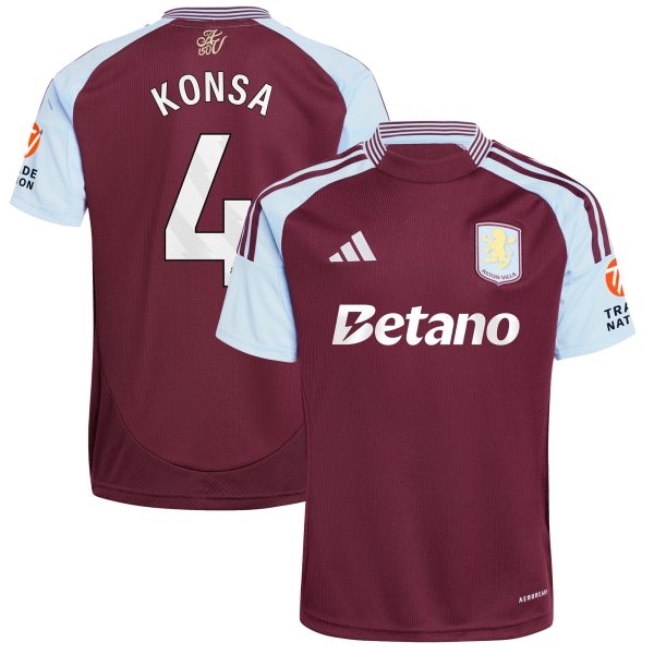 aston villa adidas home shirt 2024-25 with konsa 4 printing Collection - Aston Villa Fan Shop Official Gear