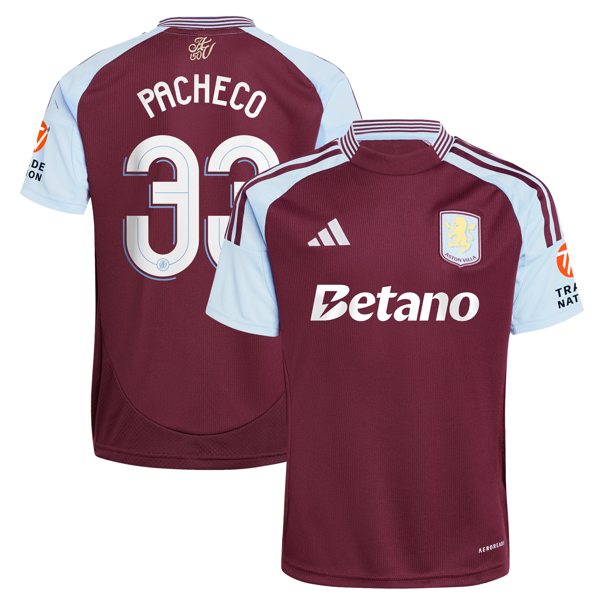 aston villa adidas home shirt 2024-25 with pacheco 33 cup printing Collection - Aston Villa Fan Shop Official Gear
