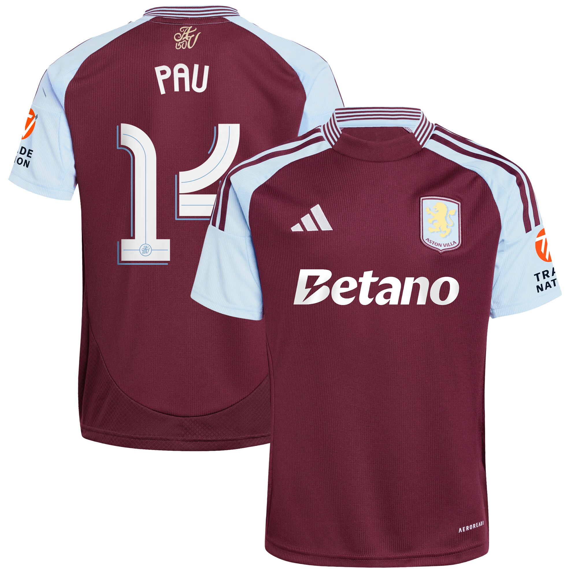 aston villa adidas home shirt 2024-25 with pau 14 cup printing Collection - Aston Villa Fan Shop Official Gear