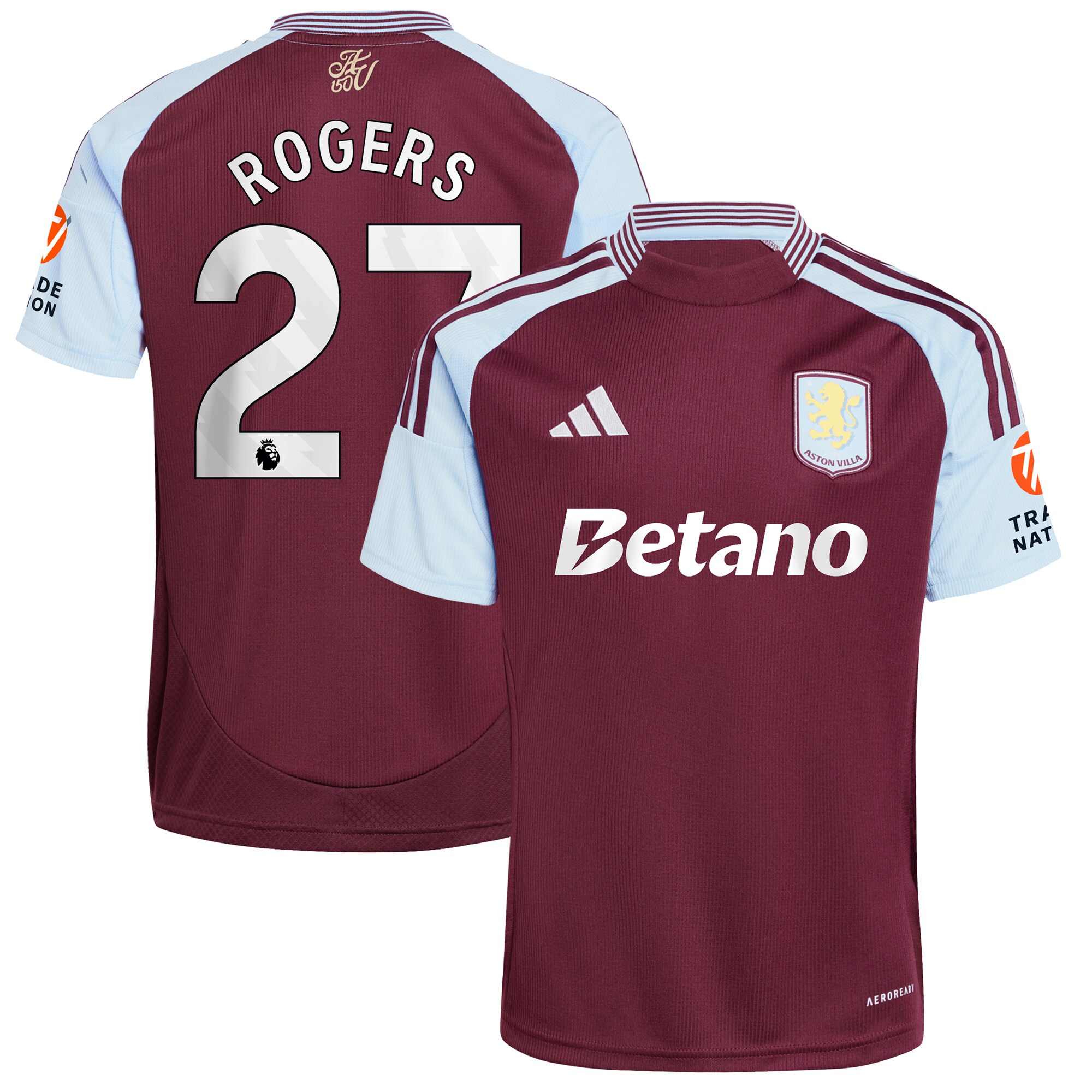 aston villa adidas home shirt 2024-25 with rogers 27 printing Collection - Aston Villa Fan Shop Official Gear