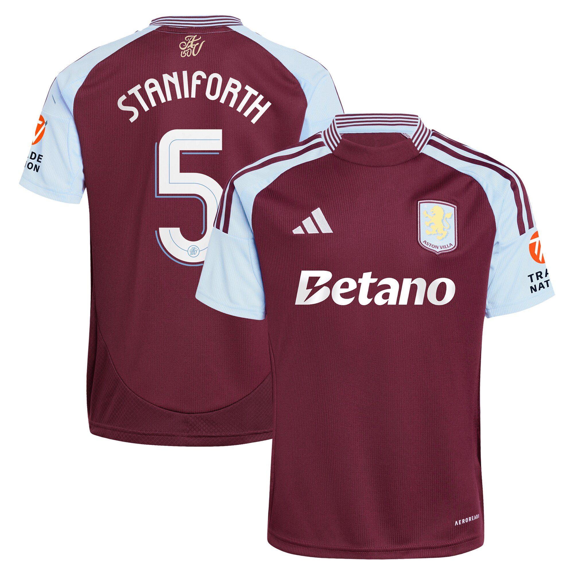 aston villa adidas home shirt 2024-25 with staniforth 5 cup printing Collection - Aston Villa Fan Shop Official Gear
