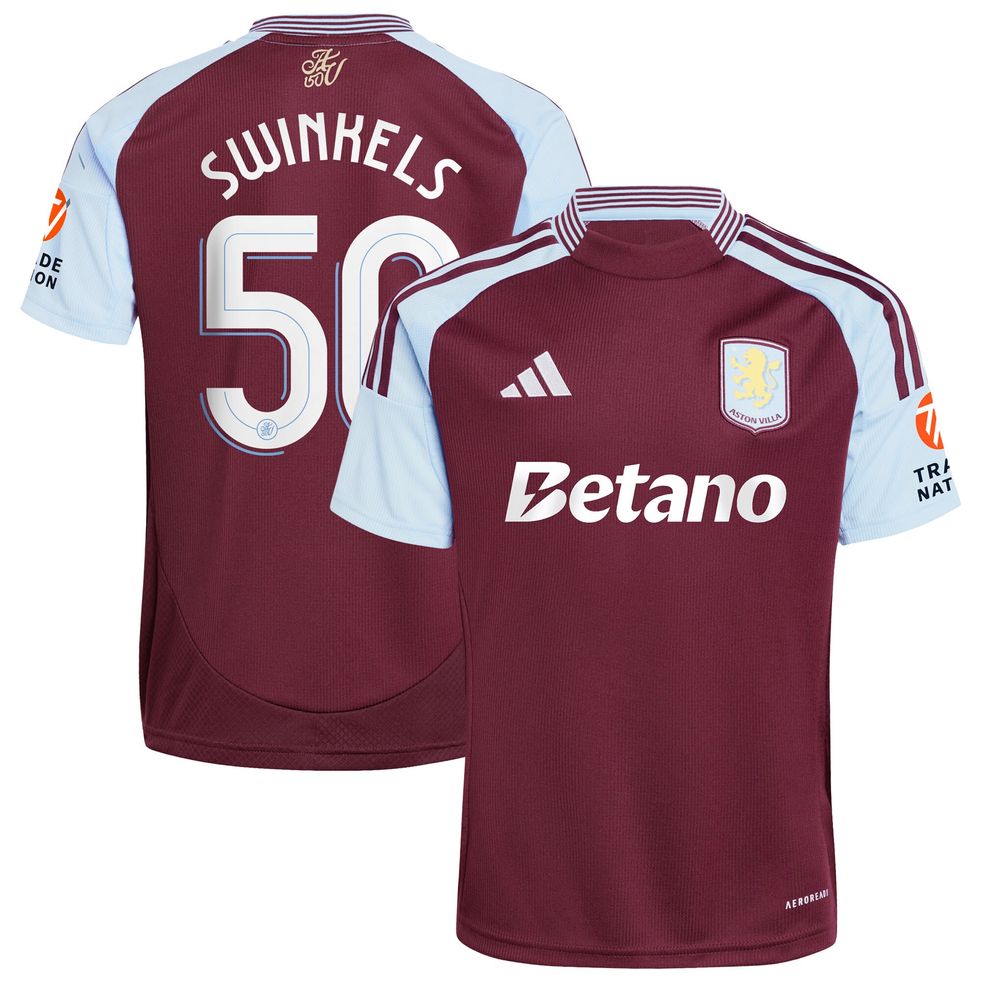 aston villa adidas home shirt 2024-25 with swinkels 50 cup printing Collection - Aston Villa Fan Shop Official Gear