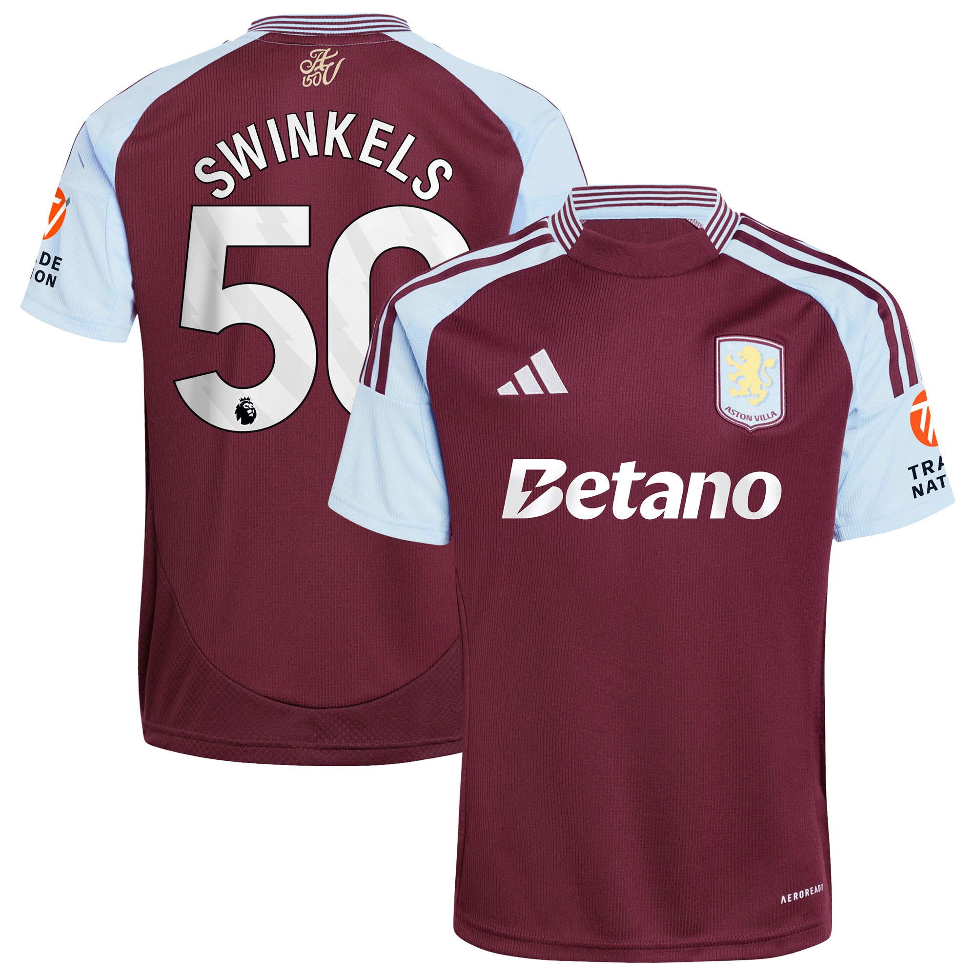 aston villa adidas home shirt 2024-25 with swinkels 50 printing Collection - Aston Villa Fan Shop Official Gear
