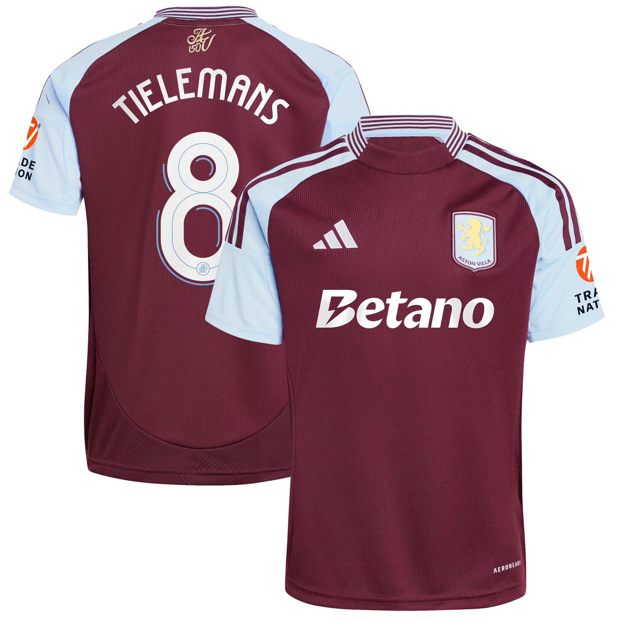 aston villa adidas home shirt 2024-25 with tielemans 8 cup printing Collection - Aston Villa Fan Shop Official Gear