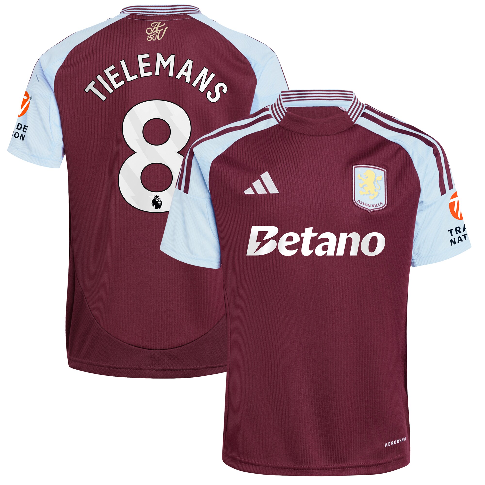 aston villa adidas home shirt 2024-25 with tielemans 8 printing Collection - Aston Villa Fan Shop Official Gear