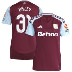 aston villa adidas home shirt 2024-25 – womens with bailey 31 cup printing Collection - Aston Villa Fan Shop Official Gear
