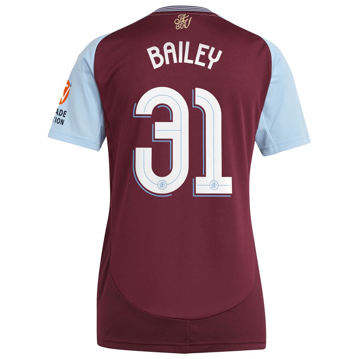 aston villa adidas home shirt 2024-25 – womens with bailey 31 cup printing Collection - Aston Villa Fan Shop Official Gear