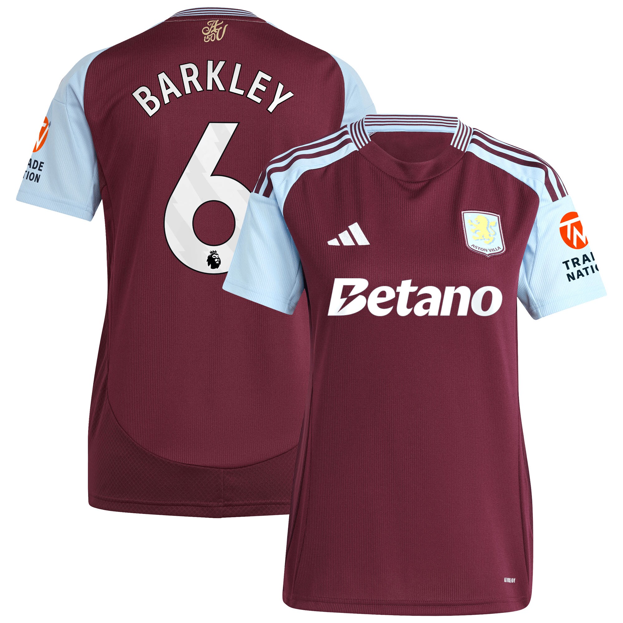 aston villa adidas home shirt 2024-25 – womens with barkley 6 printing Collection - Aston Villa Fan Shop Official Gear