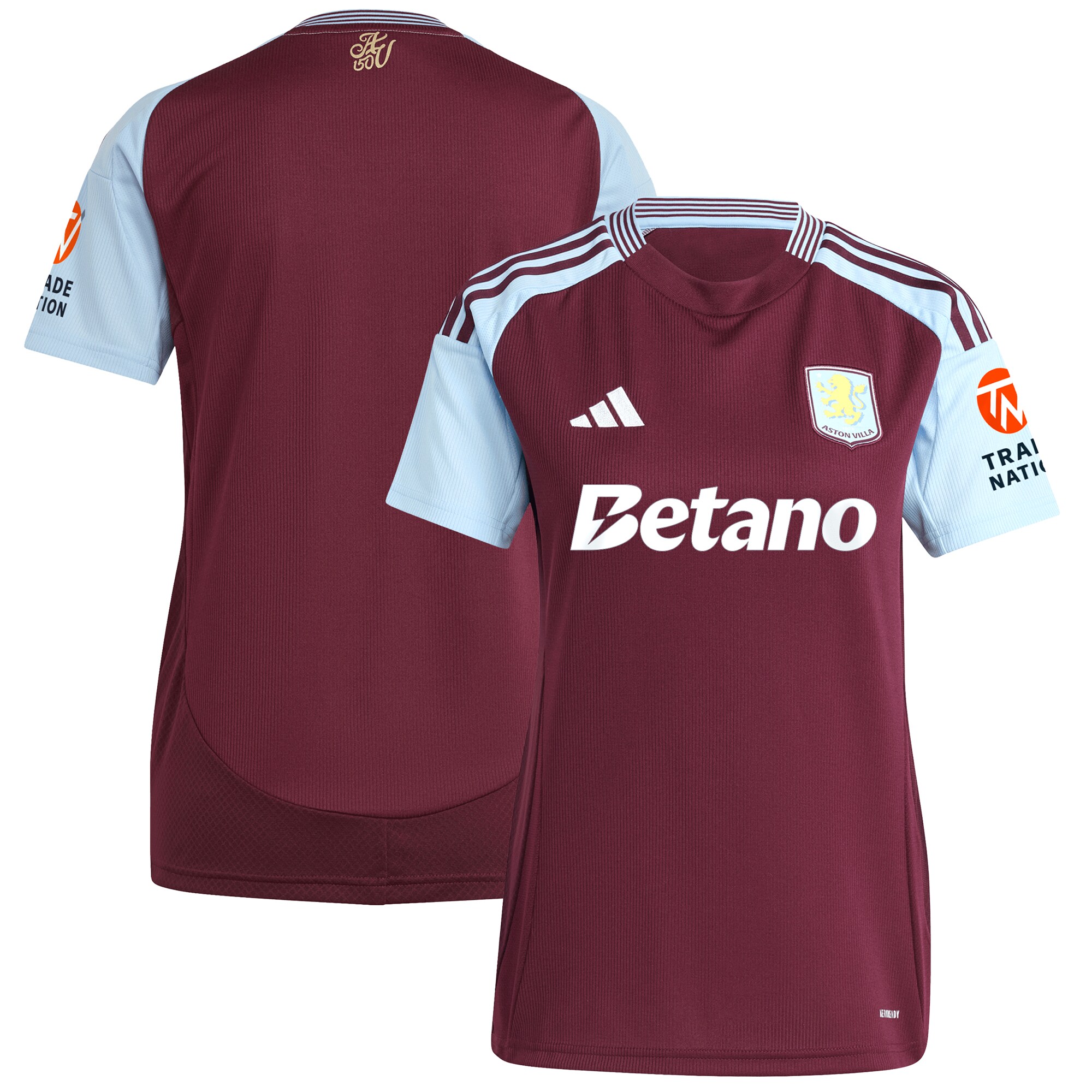 aston villa adidas home shirt 2024-25 – womens with custom printing Collection - Aston Villa Fan Shop Official Gear
