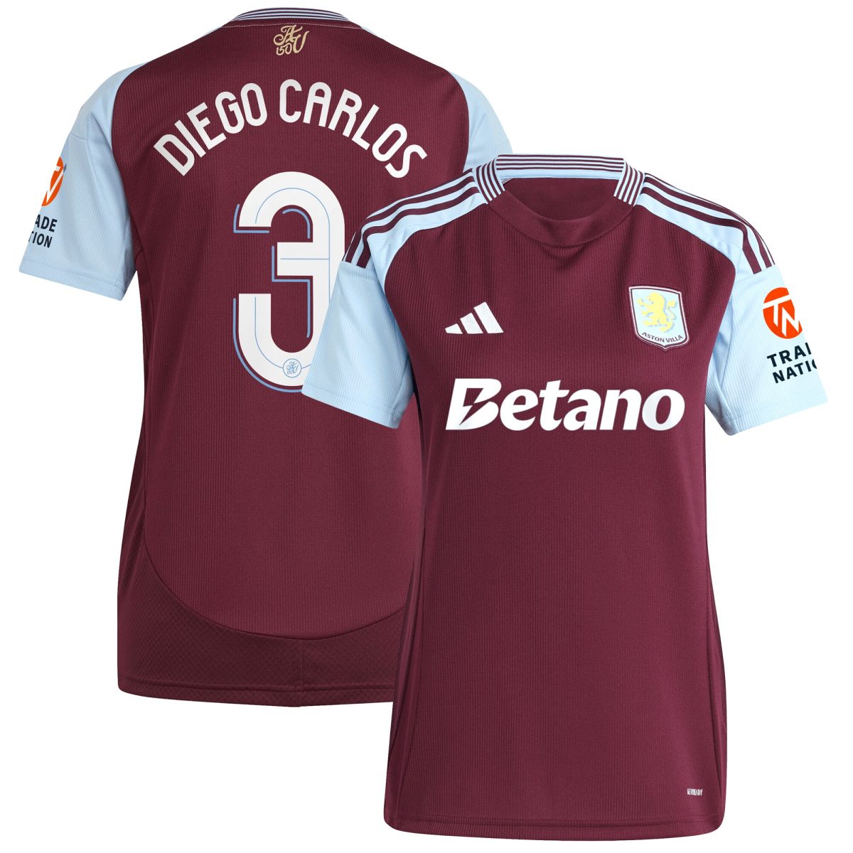 aston villa adidas home shirt 2024-25 – womens with diego carlos 3 cup printing Collection - Aston Villa Fan Shop Official Gear