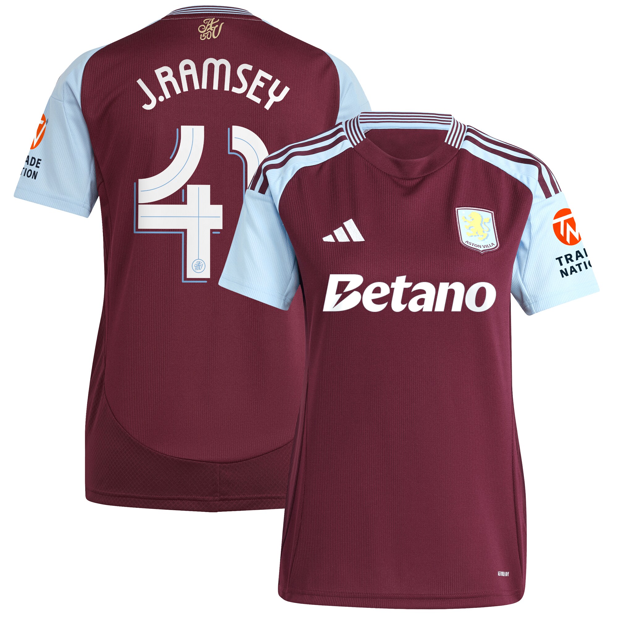 aston villa adidas home shirt 2024-25 – womens with j. ramsey 41 cup printing Collection - Aston Villa Fan Shop Official Gear