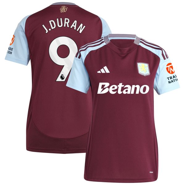 aston villa adidas home shirt 2024-25 – womens with j.duran 9 printing Collection - Aston Villa Fan Shop Official Gear