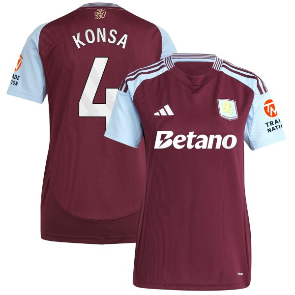 aston villa adidas home shirt 2024-25 – womens with konsa 4 printing Collection - Aston Villa Fan Shop Official Gear