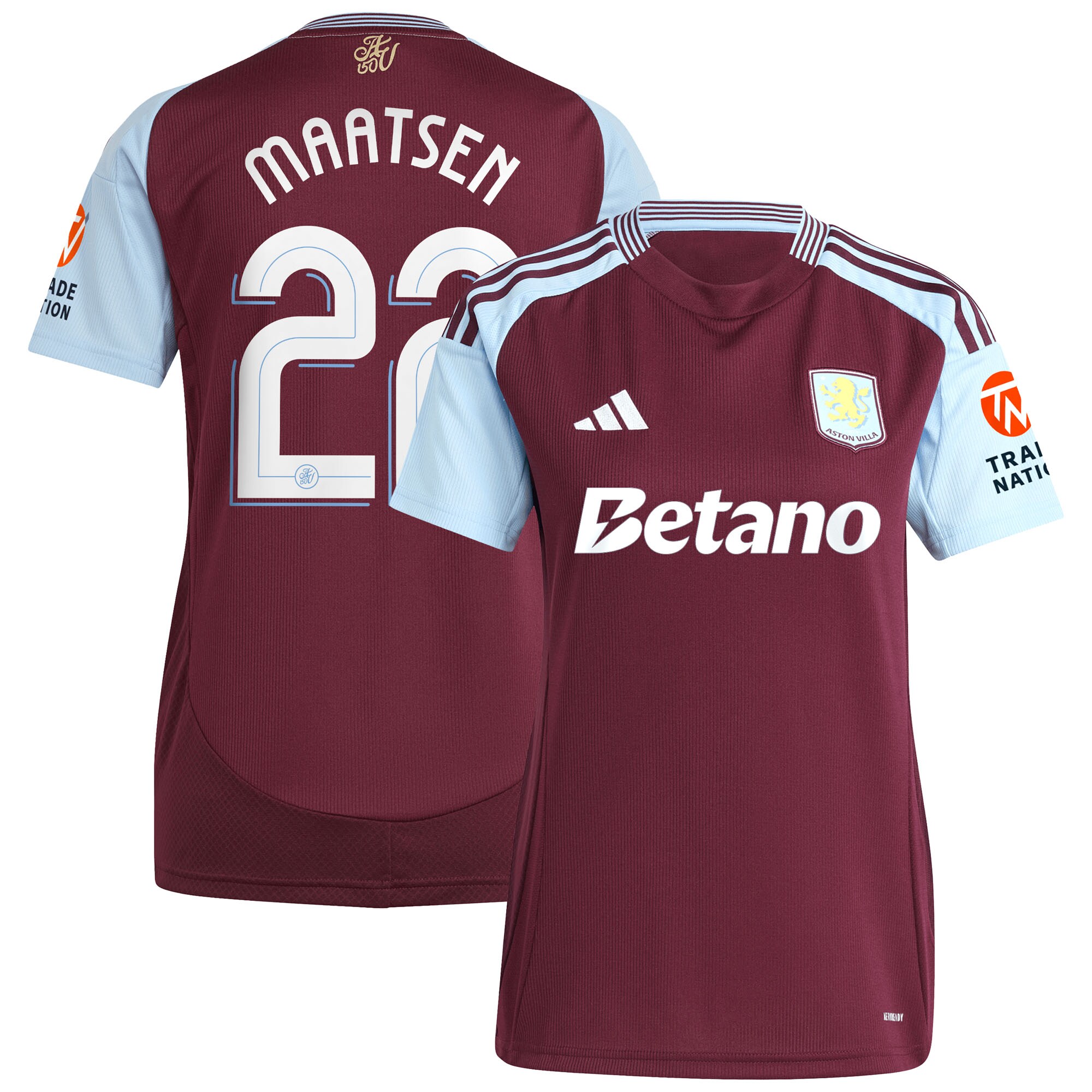 aston villa adidas home shirt 2024-25 – womens with maatsen 22 cup printing Collection - Aston Villa Fan Shop Official Gear